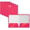 Better Office Products 2 Pocket Glossy Laminated Paper Folders Portfolio Letter Size, Hot Pink, 25PK 80191 - alternate 1